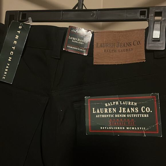 Lauren Jeans Co Ralph Lauren Stretch Classic Fit Black Pants NWT Vintage Size 6 - Picture 3 of 6